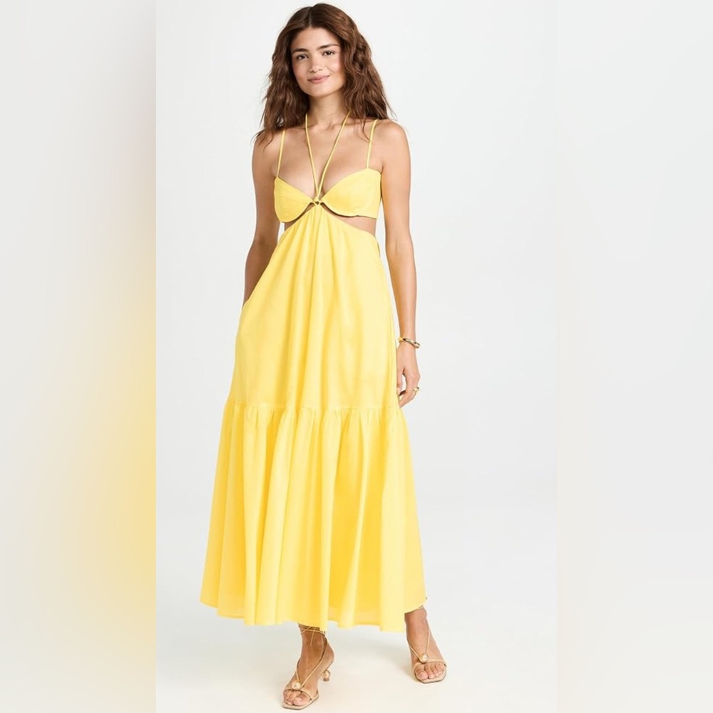 Bardot Yellow Midi Dress
